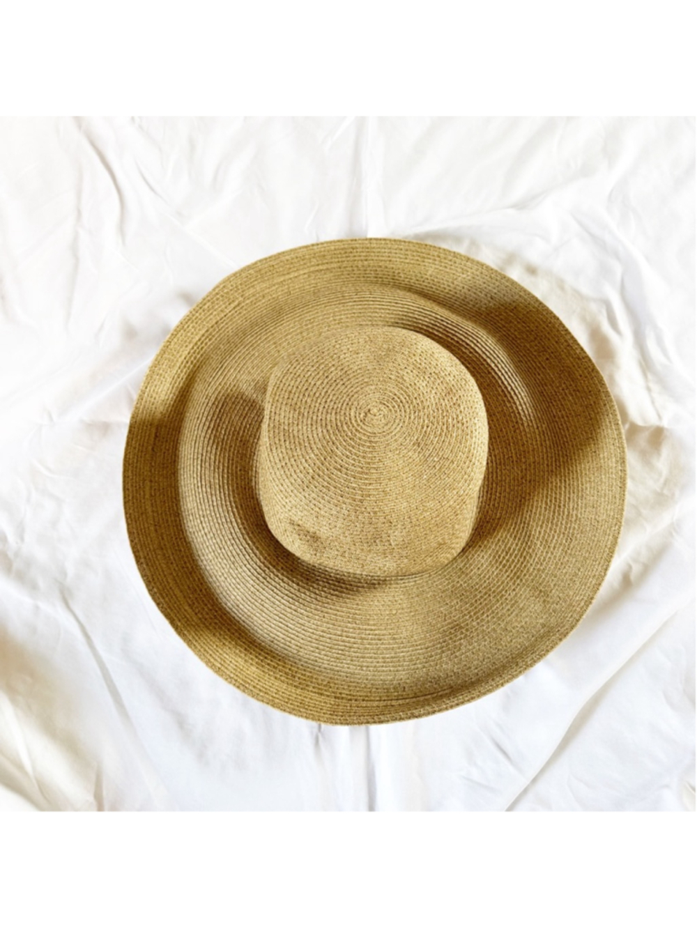 Eric Javits Squishee Raffia Sun Hat Natural Tan Wide Brim Packable Beachy Resort - Picture 6 of 10